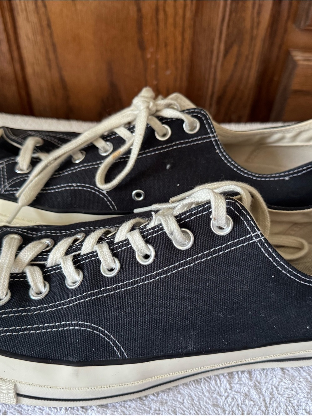 Vintage-Style Converse Chuck 70 Low Top Sneakers- Black Canvas (Size 12)